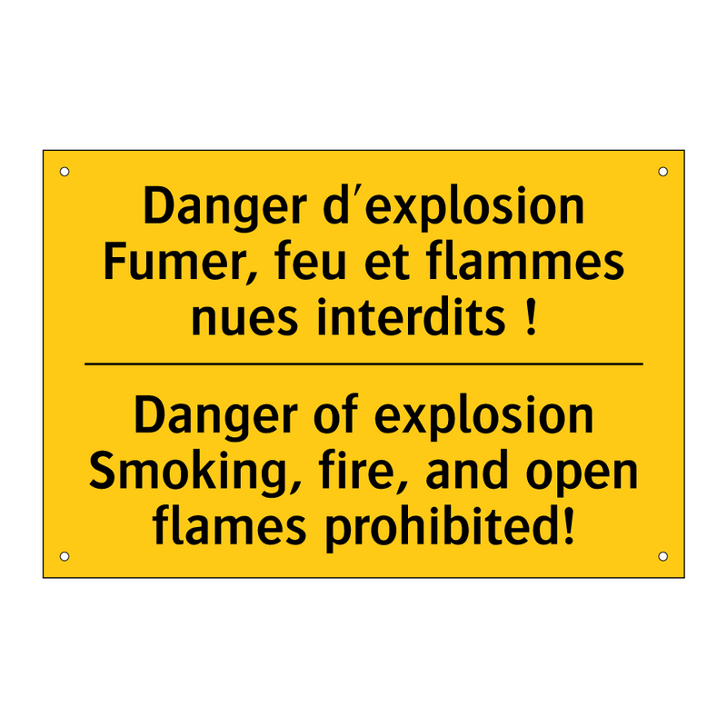 Danger d'explosion Fumer, feu  /.../ - Danger of explosion Smoking, fire,  /.../