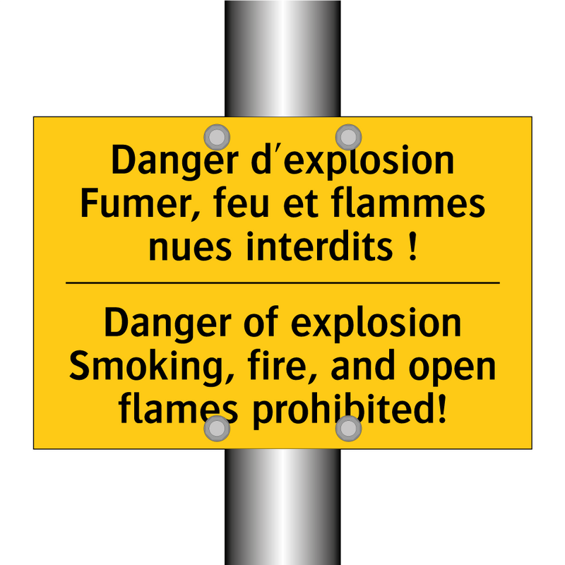 Danger d'explosion Fumer, feu  /.../ - Danger of explosion Smoking, fire,  /.../