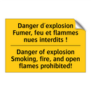 Danger d'explosion Fumer, feu  /.../ - Danger of explosion Smoking, fire,  /.../