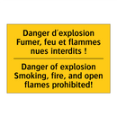 Danger d'explosion Fumer, feu  /.../ - Danger of explosion Smoking, fire,  /.../