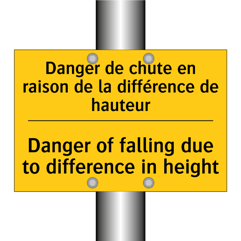 Danger de chute en raison de la  /.../ - Danger of falling due to difference  /.../