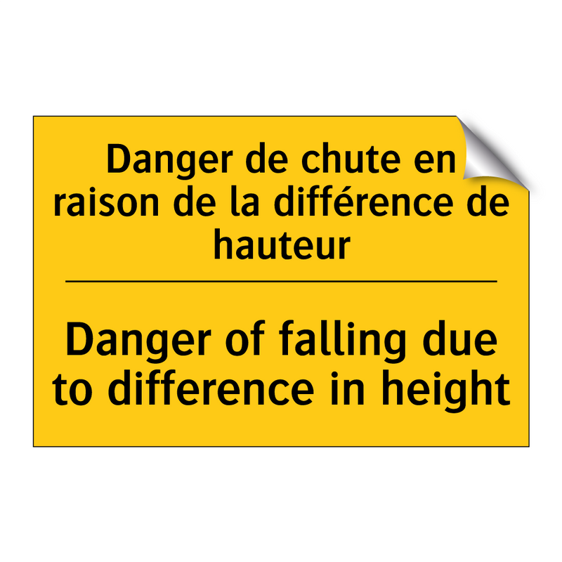 Danger de chute en raison de la  /.../ - Danger of falling due to difference  /.../