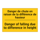 Danger de chute en raison de la  /.../ - Danger of falling due to difference  /.../