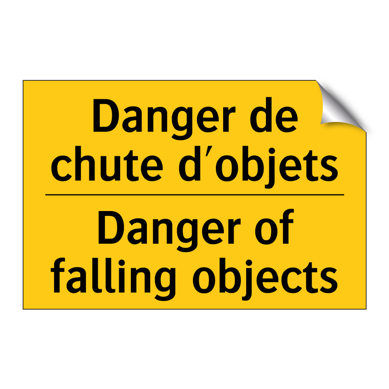 Danger de chute d'objets - Danger of falling objects