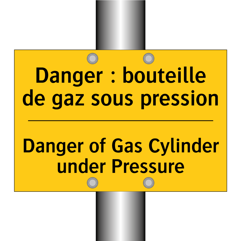 Danger : bouteille de gaz sous  /.../ - Danger of Gas Cylinder under Pressure /.../