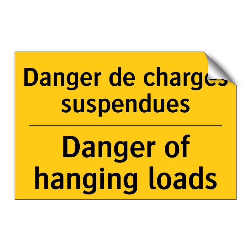 Danger de charges suspendues - Danger of hanging loads