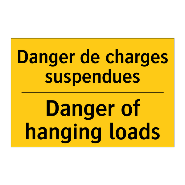 Danger de charges suspendues - Danger of hanging loads