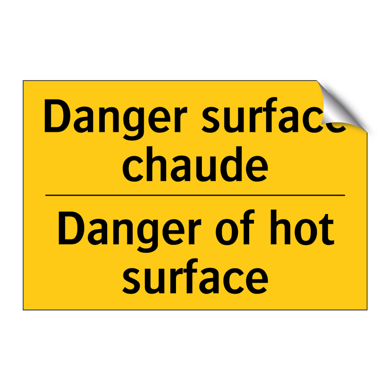 Danger surface chaude - Danger of hot surface