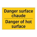 Danger surface chaude - Danger of hot surface