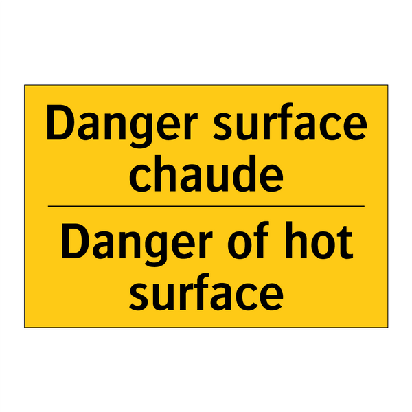 Danger surface chaude - Danger of hot surface