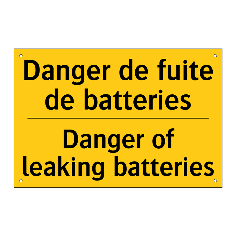 Danger de fuite de batteries - Danger of leaking batteries