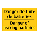 Danger de fuite de batteries - Danger of leaking batteries