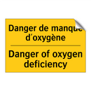 Danger de manque d'oxygène - Danger of oxygen deficiency