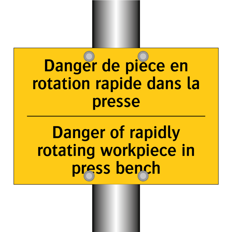 Danger de pièce en rotation rapide  /.../ - Danger of rapidly rotating workpiece  /.../