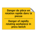 Danger de pièce en rotation rapide  /.../ - Danger of rapidly rotating workpiece  /.../