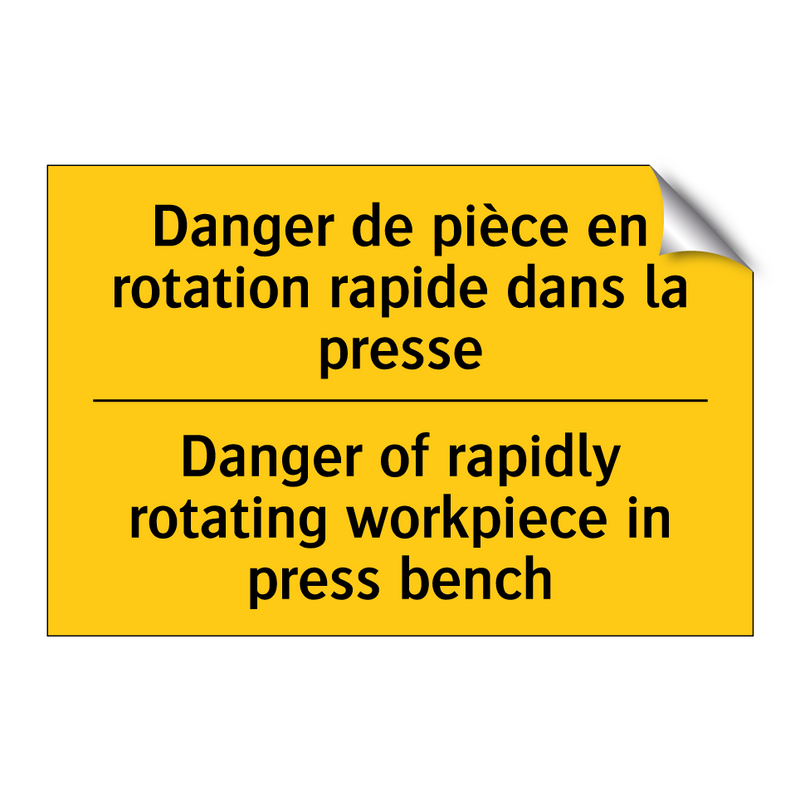 Danger de pièce en rotation rapide  /.../ - Danger of rapidly rotating workpiece  /.../