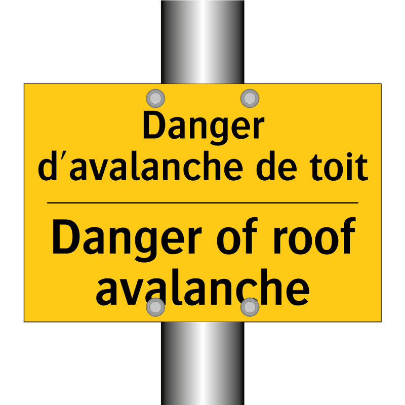 Danger d'avalanche de toit - Danger of roof avalanche
