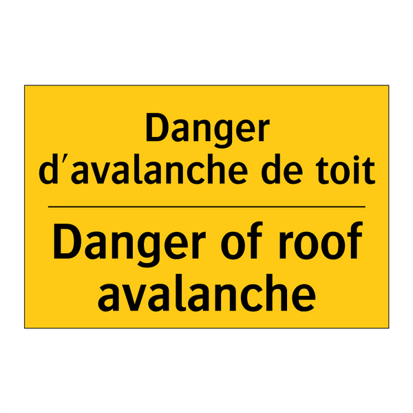 Danger d'avalanche de toit - Danger of roof avalanche