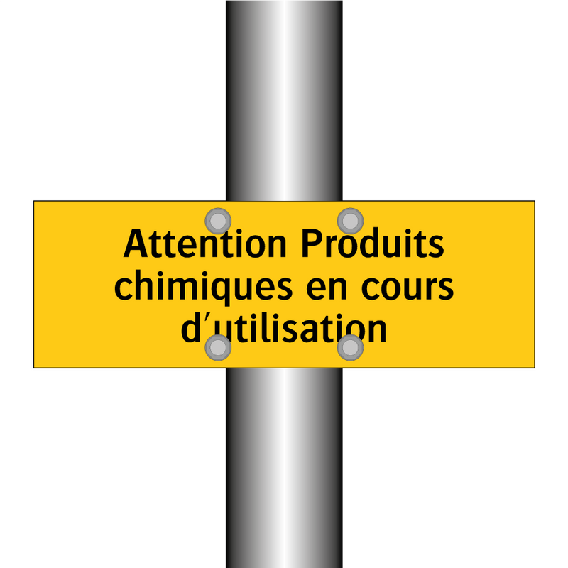 Attention Produits chimiques en cours d'utilisation