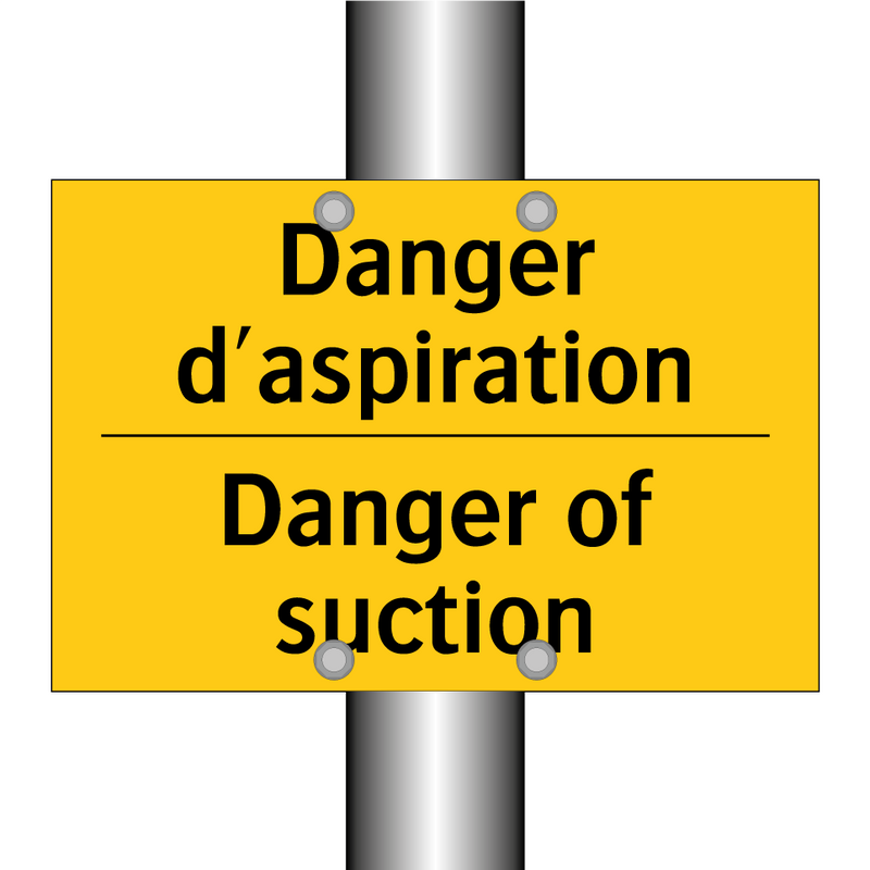 Danger d'aspiration - Danger of suction