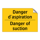 Danger d'aspiration - Danger of suction
