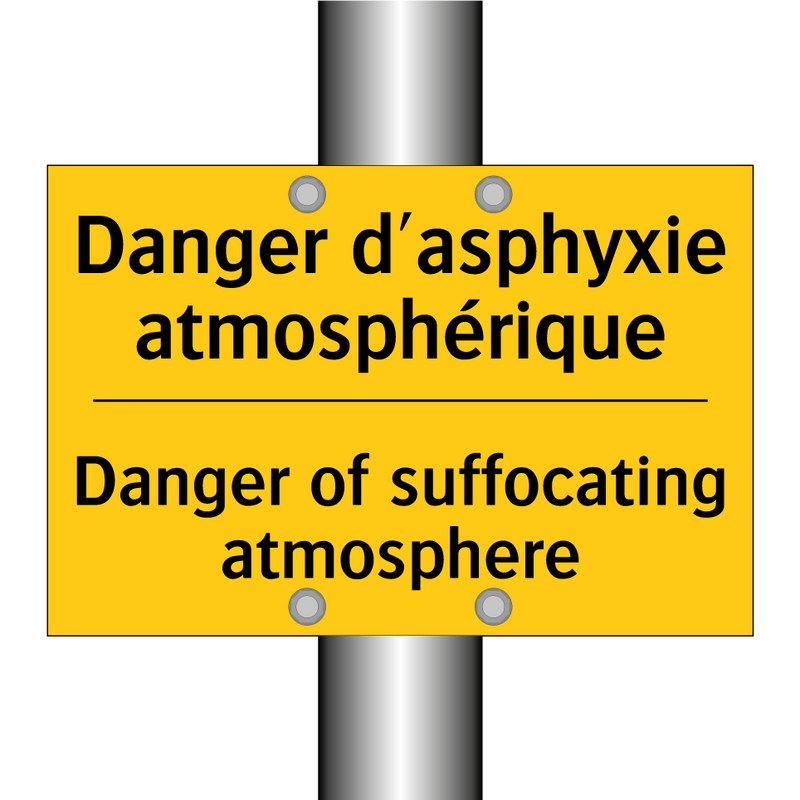 Danger d'asphyxie atmosphérique /.../ - Danger of suffocating atmosphere /.../