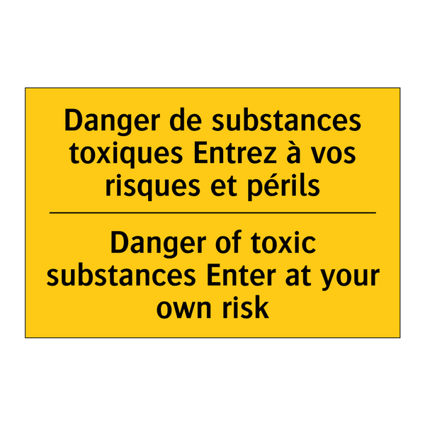 Danger de substances toxiques  /.../ - Danger of toxic substances Enter  /.../