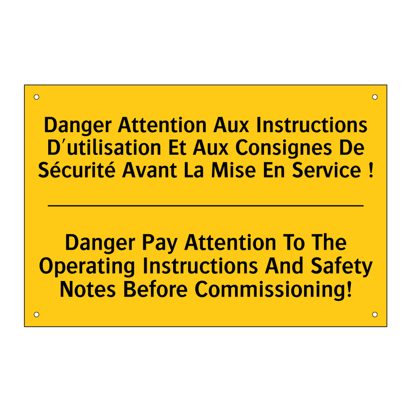 Danger Attention Aux Instructions  /.../ - Danger Pay Attention To The Operating  /.../