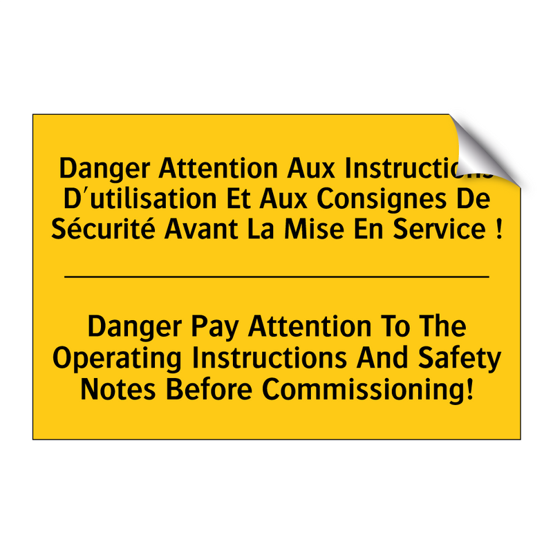 Danger Attention Aux Instructions  /.../ - Danger Pay Attention To The Operating  /.../
