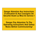 Danger Attention Aux Instructions  /.../ - Danger Pay Attention To The Operating  /.../
