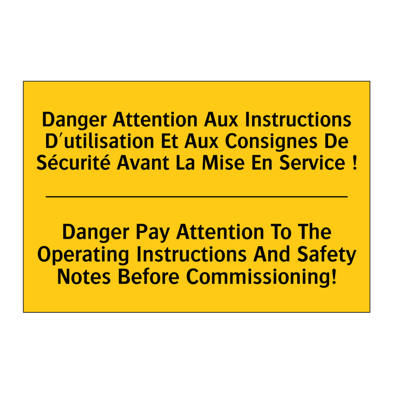 Danger Attention Aux Instructions  /.../ - Danger Pay Attention To The Operating  /.../