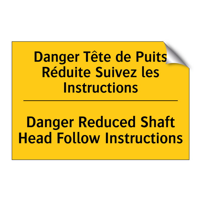 Danger Tête de Puits Réduite Suivez  /.../ - Danger Reduced Shaft Head Follow  /.../