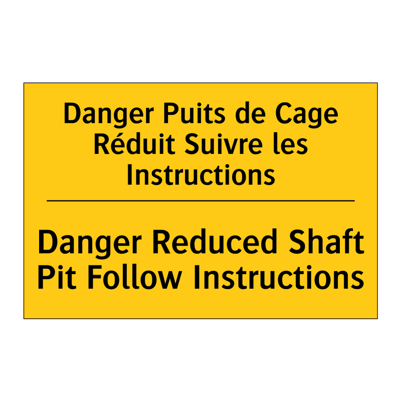 Danger Puits de Cage Réduit Suivre  /.../ - Danger Reduced Shaft Pit Follow  /.../