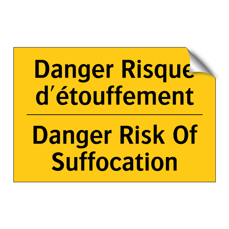 Danger Risque d'étouffement - Danger Risk Of Suffocation