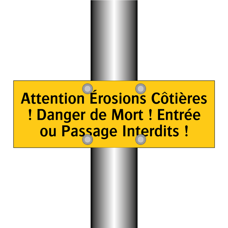 Attention Érosions Côtières ! Danger de Mort ! Entrée ou Passage Interdits !