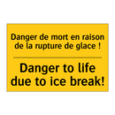 Danger de mort en raison de la  /.../ - Danger to life due to ice break! /.../