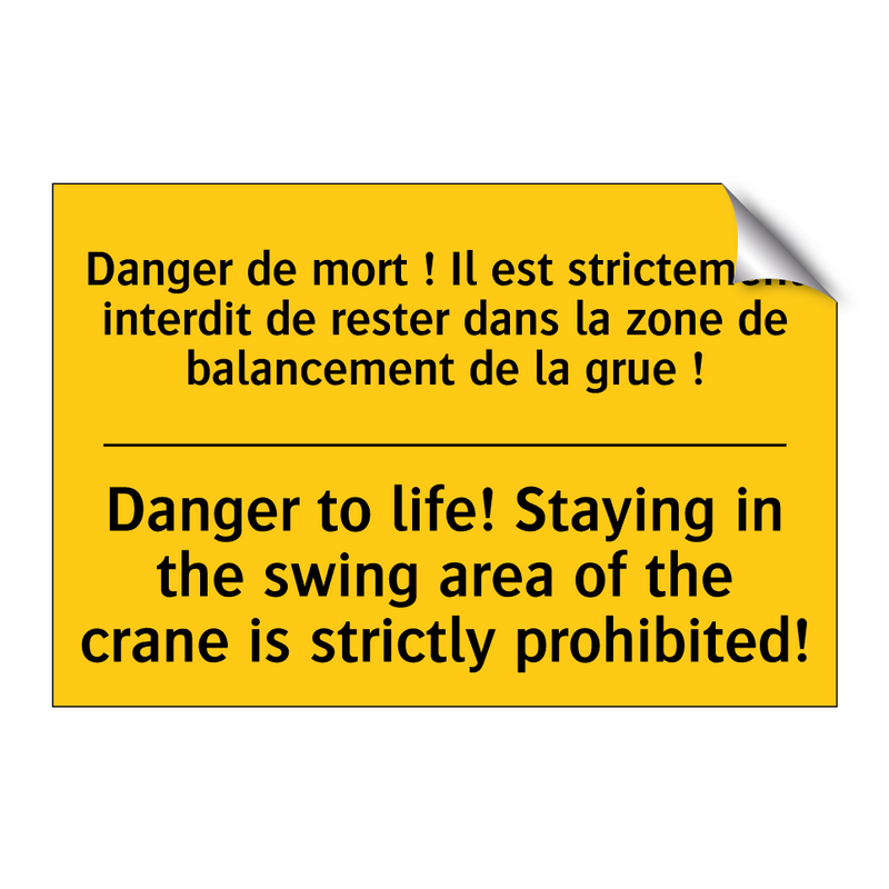 Danger de mort ! Il est strictement  /.../ - Danger to life! Staying in the  /.../