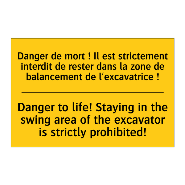 Danger de mort ! Il est strictement  /.../ - Danger to life! Staying in the  /.../
