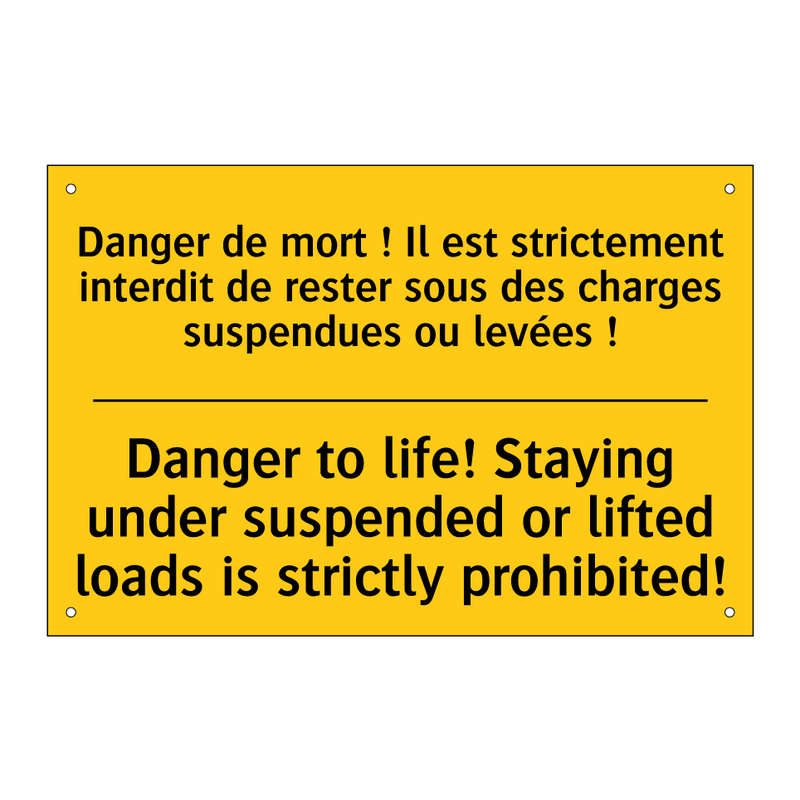 Danger de mort ! Il est strictement  /.../ - Danger to life! Staying under  /.../