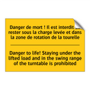 Danger de mort ! Il est interdit  /.../ - Danger to life! Staying under  /.../