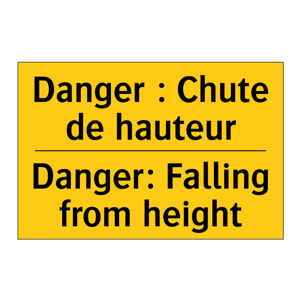 Danger : Chute de hauteur - Danger: Falling from height