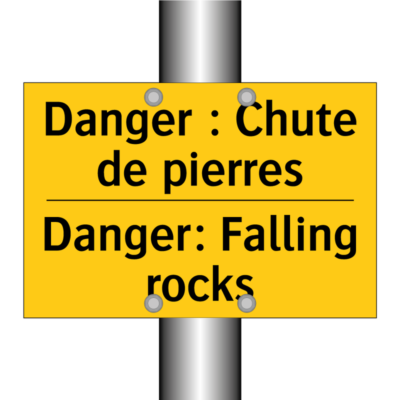 Danger : Chute de pierres - Danger: Falling rocks