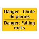 Danger : Chute de pierres - Danger: Falling rocks