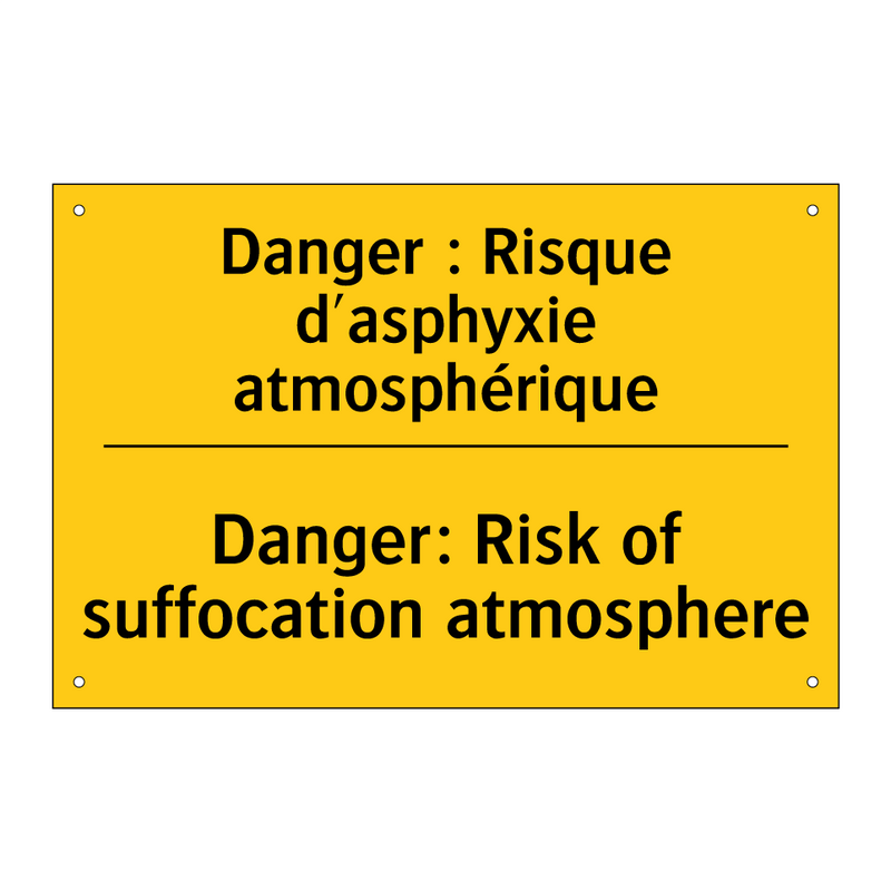 Danger : Risque d'asphyxie atmosphérique /.../ - Danger: Risk of suffocation atmosphere /.../