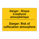Danger : Risque d'asphyxie atmosphérique /.../ - Danger: Risk of suffocation atmosphere /.../