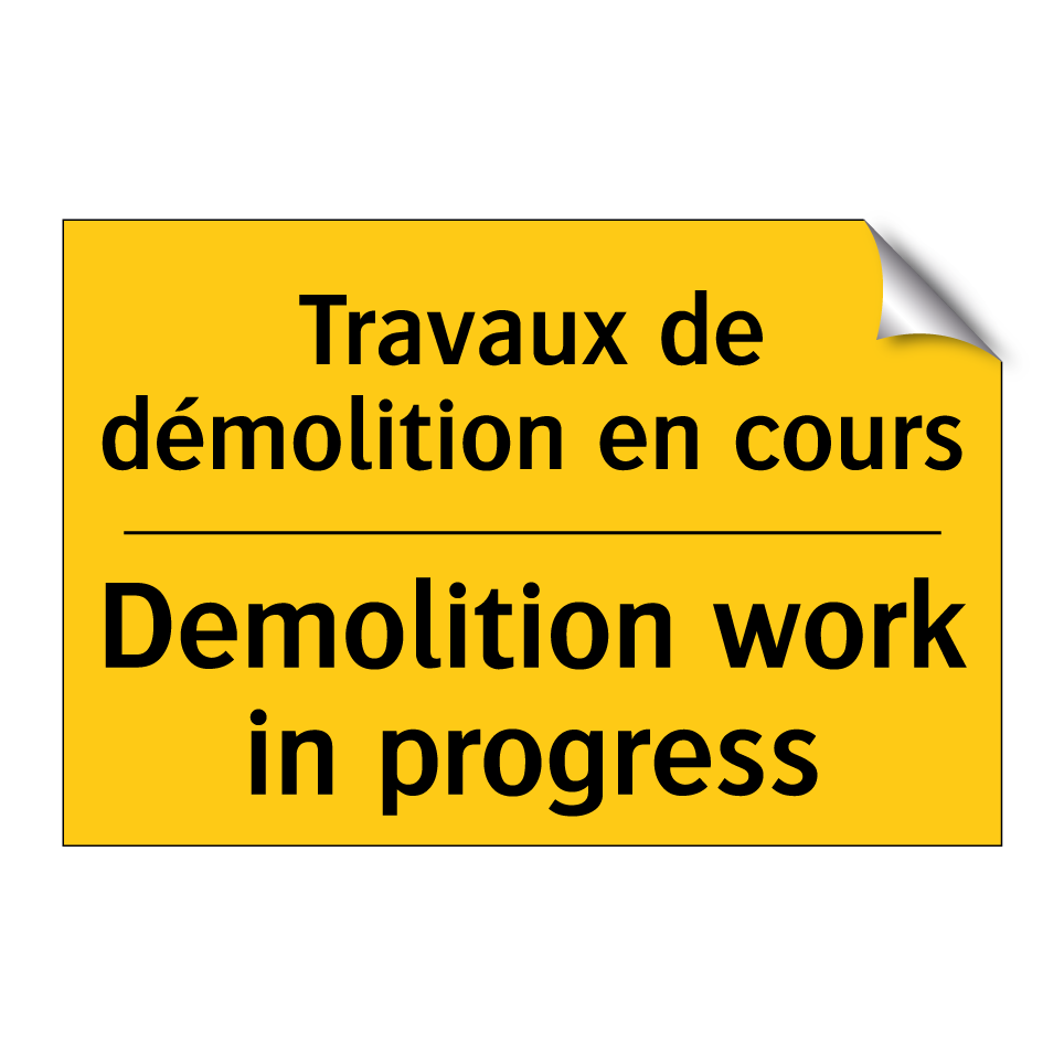 Travaux de démolition en cours - Demolition work in progress