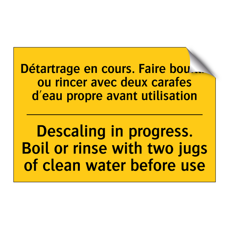 Détartrage en cours. Faire bouillir  /.../ - Descaling in progress. Boil or  /.../