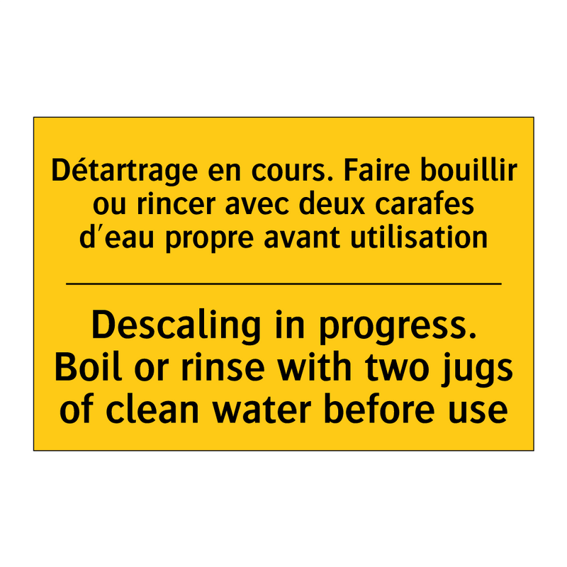 Détartrage en cours. Faire bouillir  /.../ - Descaling in progress. Boil or  /.../