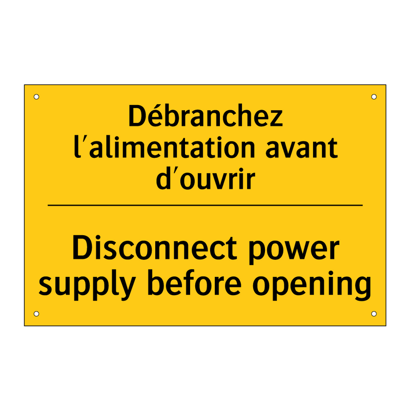 Débranchez l'alimentation avant  /.../ - Disconnect power supply before  /.../