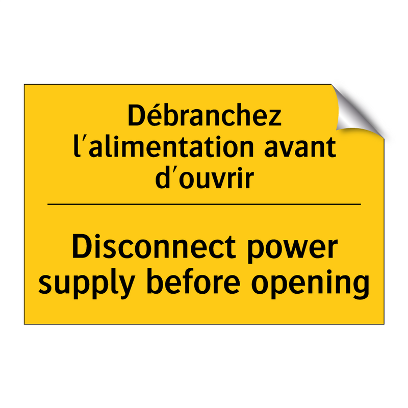 Débranchez l'alimentation avant  /.../ - Disconnect power supply before  /.../